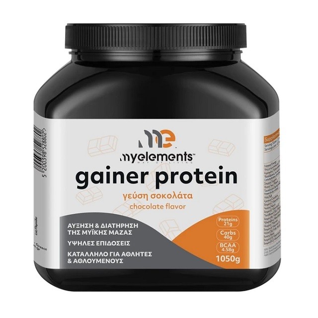 My Elements Gainer Protein Συμπλήρωμα Διατροφής Πρωτεΐνης Με Υδατάνθρακες & Κρεατίνη, 1050g