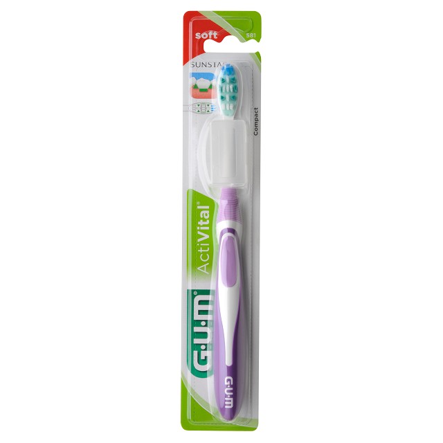 Gum Activital 581 Soft Οδοντοβουρτσα Μαλακή Μωβ 1 τμχ
