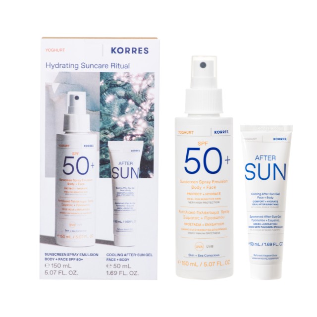 Korres Πακέτο Face & Body Sunscreen Spray SPF50 Αντηλιακό Γαλάκτωμα 150ml & After Sun Gel 50ml