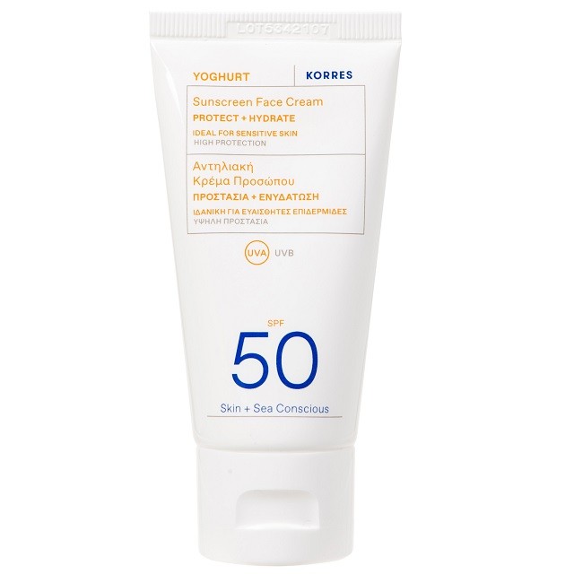 Korres Yoghurt Sunscreen Face Cream SPF50 Αντηλιακό Προσώπου Υψηλής Προστασίας, 50ml