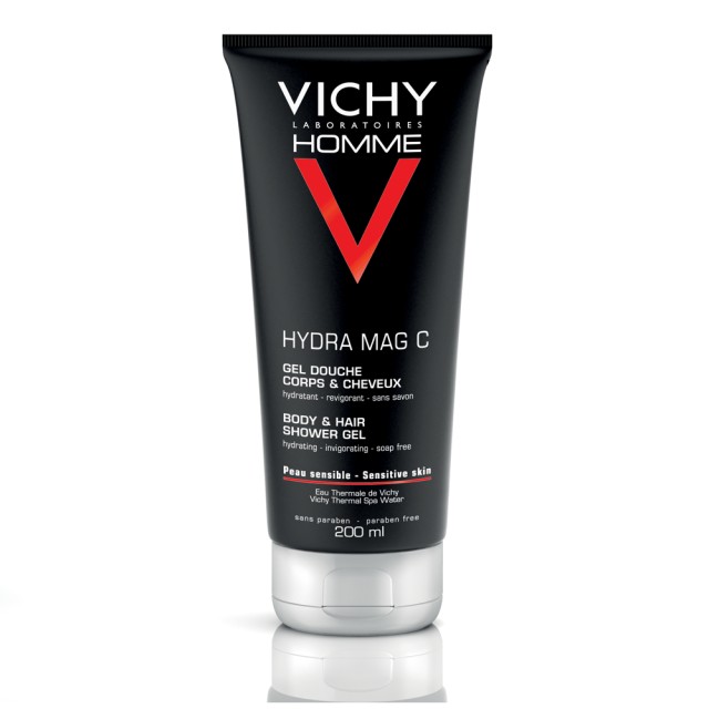 VICHY Homme For Man Hydra Mag C Shower Gel Ανδρικό Τονωτικό Ντους Για Σώμα & Μαλλιά, 200ml