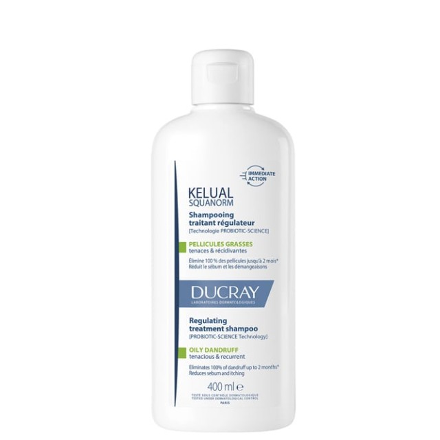 Ducray Kelual Squanorm Oily Dandruff Σαμπουάν για την Θεραπεία της Λιπαρής Πιτυρίδας 400ml
