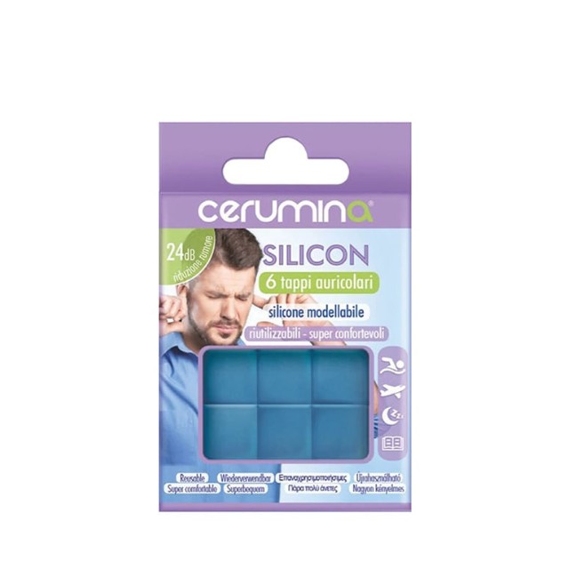 Cerumina Silicon Ωτοασπίδες Σιλικόνης Επαναχρησιμοποιήσιμες 6τμχ