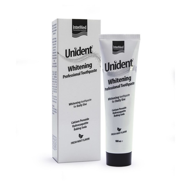 INTERMED Λευκαντική Οδοντόκρεμα για καθημερινή χρήση, Unident Whitening Professional Toothpaste , 100ml