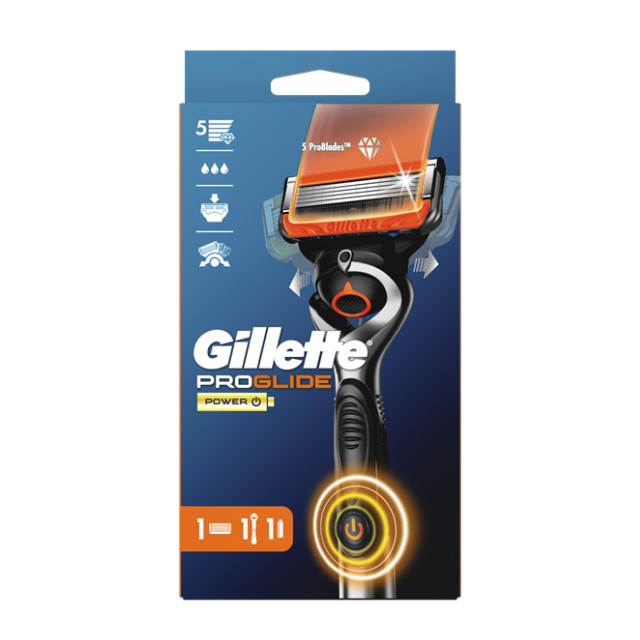 Gillette Proglide Power Μηχανή Ξυρίσματος, 1τμχ & Ανταλλακτική Κεφαλή, 1τμχ