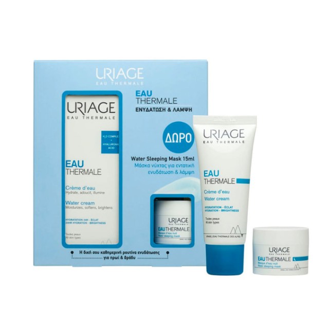 Uriage Eau Thermale Πακέτο Water Cream, 40ml & Δώρο Water Sleeping Mask, 15ml , 2 Τεμάχια
