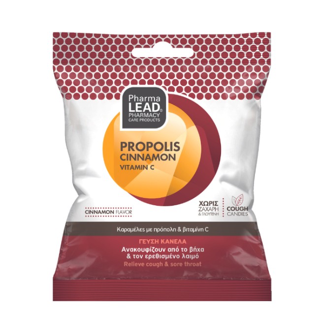PharmaLead Καραμέλες Propolis Cinnamon Vitamin C Γεύση Κανέλα 40gr