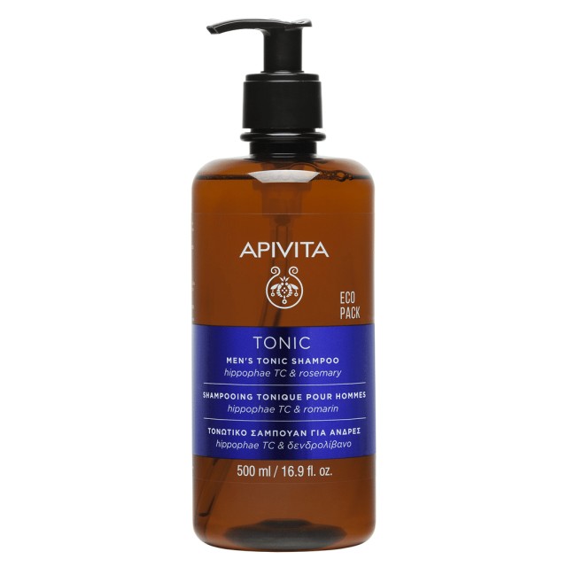 APIVITA Tonic Shampoo Mens Hippophae TC & Rosemary, Τονωτικό Σαμπουάν κατά της Τριχόπτωσης για Άνδρες, 500ml