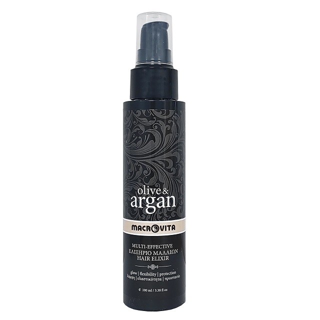 Macrovita Olive & Argan Multi-Effective Hair Elixir Ελιξήριο Μαλλιών Με Έλαιο Άργκαν & Λάδι Ελιάς, 100ml