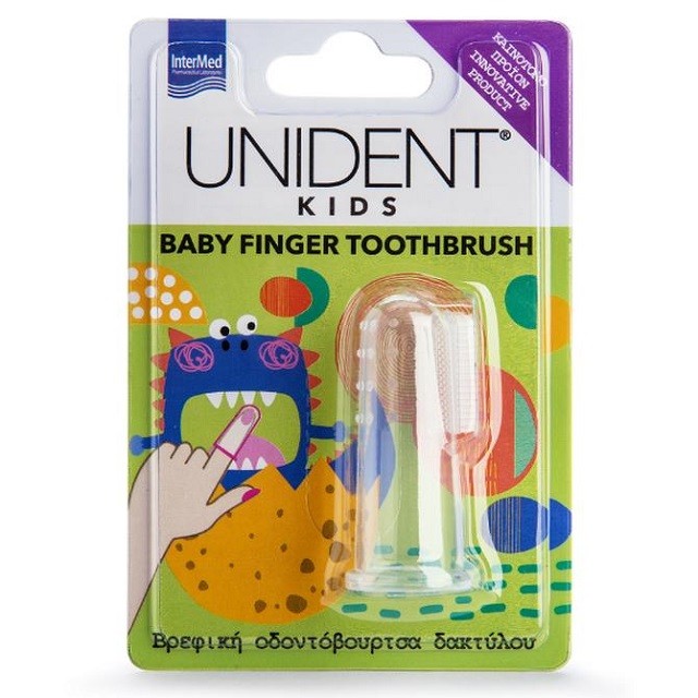 Intermed Unident Kids Baby Finger Toothbrush Βρεφική Οδοντόβουρτσα Δακτύλου, 1 Τεμάχιο