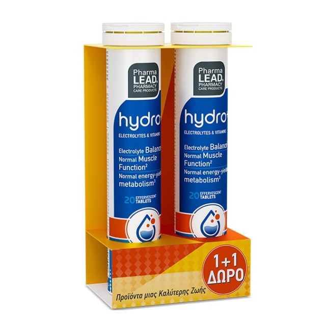 PharmaLead Hydro+ Ηλεκτρολύτες 1+1 Δώρο 20 Αναβράζοντα Δισκία