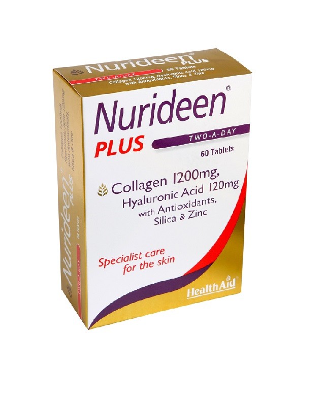 HEALTH AID Nurideen Plus Θαλάσσιο Κολλαγόνο με Υαλουρονικό Οξύ & Βιταμίνες για την Υγεία του Δέρματος, 60tabs