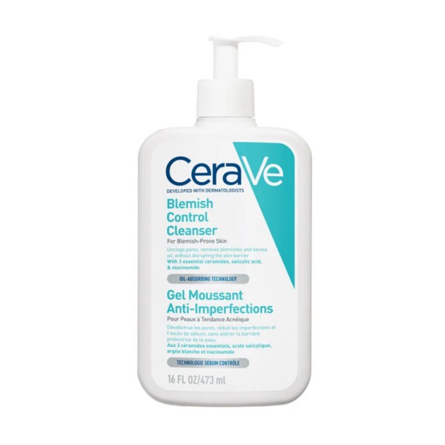 Cerave Blemish Control Gel Καθαρισμού Για Επιδερμίδες Λιπαρές ή Με Ατέλειες 473ml