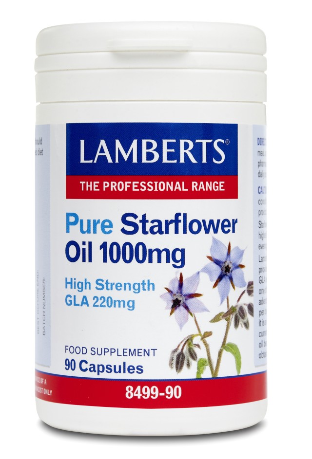 LAMBERTS Pure Starflower Oil (Ηigh Gla), Για τη Ρύθμιση του Νευρικού, του Καρδιαγγειακού & του Αναπαραγωγικού Συστήματος 90Caps 8499-90