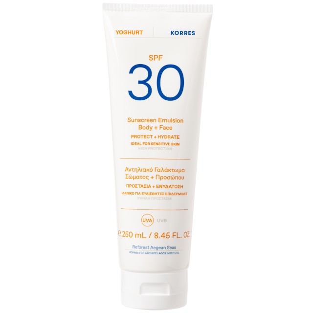 KORRES Yoghurt Sunscreen Body & Face Αντηλιακό Γαλάκτωμα Σώματος & Προσώπου SPF30, 250ml