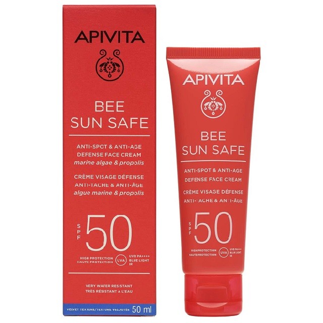 Apivita Bee Sun Safe Anti-Spot & Anti-Age Defense Face Cream SPF50 Αντηλιακή Κρέμα Προσώπου Κατά Των Πανάδων, 50ml