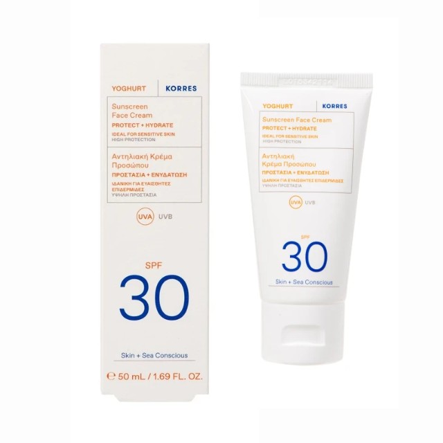Korres Yoghurt Sunscreen Face Cream SPF30 Αντιηλιακή Κρέμα Προσώπου 50ml