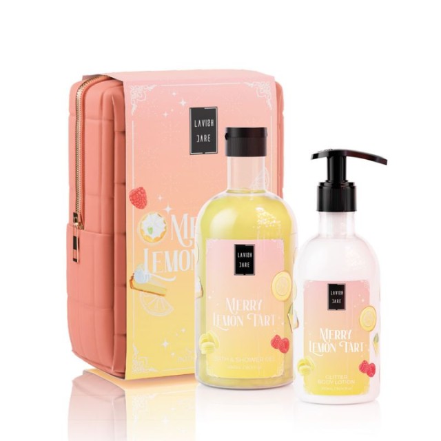 Lavish Care Πακέτο Merry Lemon Tart Shower Gel 500ml & Body Lotion Glitter 300ml & Δώρο Νεσεσέρ