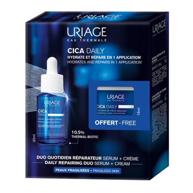 Uriage Cica Daily Πακέτο Cica Daily Intense Repairing Serum 30ml & Δώρο Cica Cream 15ml