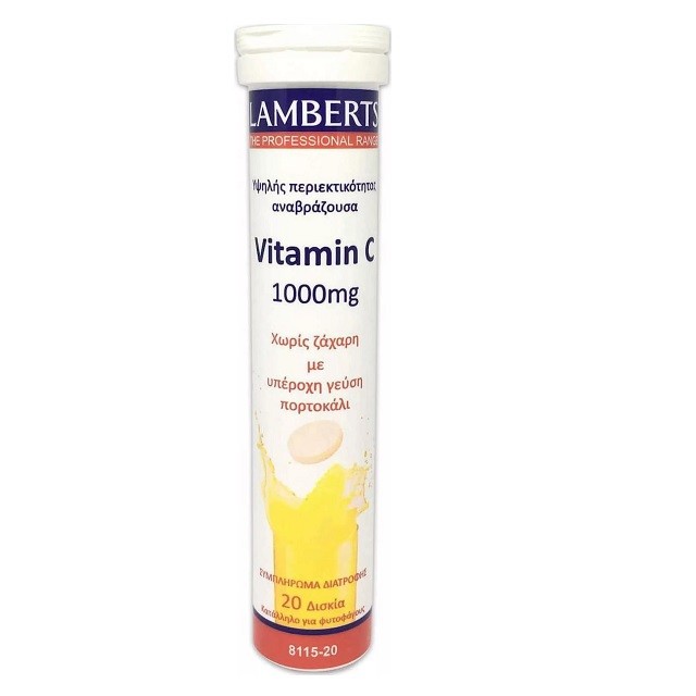 Lamberts Vitamin C Αναβράζον με Γεύση Πορτοκάλι 1000mg 20eff.Tabs 8115-20