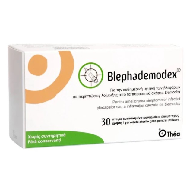 Thea Blephademodex Στείρα Εμποτισμένα Μαντηλάκια για τα Βλέφαρα 30 τεμάχια
