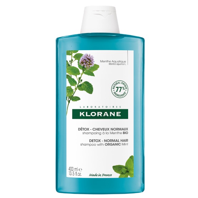 KLORANE Aquatic Mint Shampoo, Σαμπουάν Αποτοξίνωσης από την Ρύπανση με Υδάτινη Μέντα 400ml
