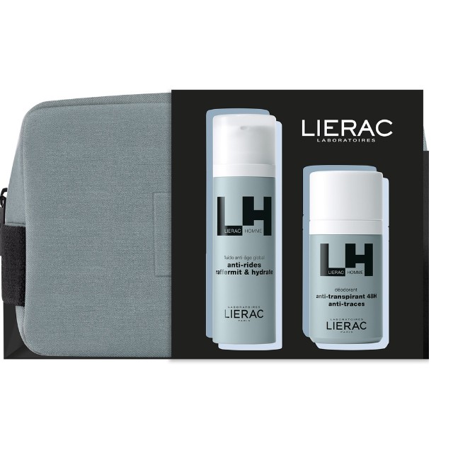 Lierac Homme Πακέτο Anti-Rides Raffermit & Hydrate 50ml & Anti-Transpirant 48H 50ml & Δώρο Νεσεσέρ