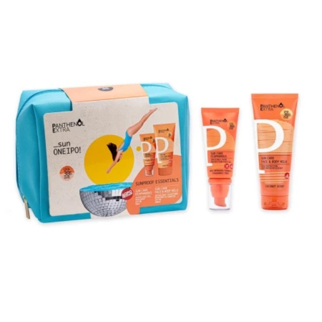 Panthenol Extra Πακέτο Sun Care Diaphanous Face Gel SPF30 50ml & Sun Care Face & Body Milk SPF30 100ml + Δώρο Νεσεσέρ