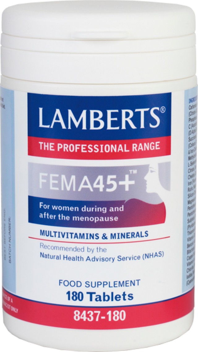 Lamberts Fema 45+, Πολυβιταμίνες για Γυναίκες μετά την Εμμηνόπαυση, 180 ταμπλέτες (8437-180)