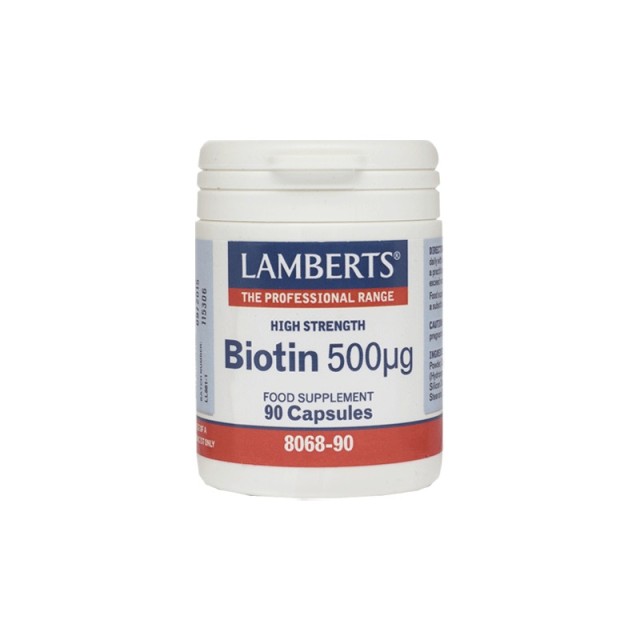 LAMBERTS Biotin 500μg Βιοτίνη, 90 Κάψουλες 8068-90