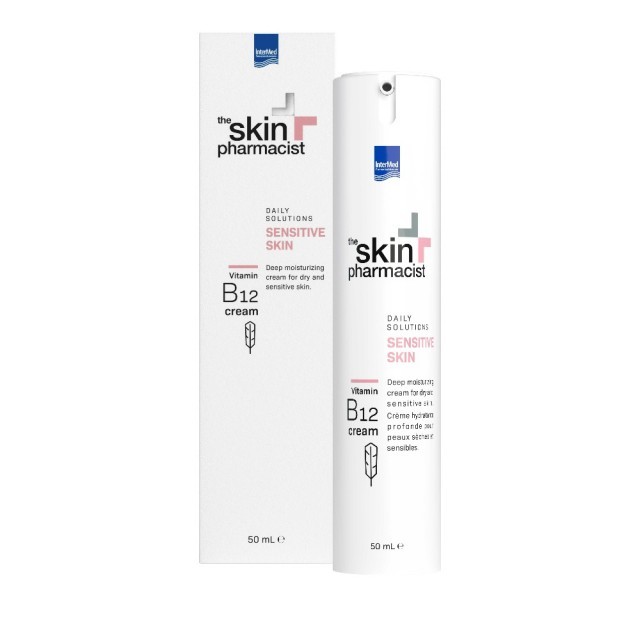 Intermed The Skin Pharmacist Ενυδατική Κρέμα Προσώπου για Ξηρές - Ευαίσθητες Επιδερμίδες, Sensitive Skin Vitamin B12 Cream, 50ml