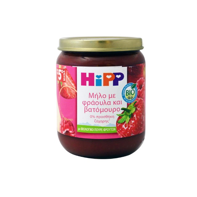 Hipp Βρεφική Φρουτόκρεμα Μήλο Φράουλα & Βατόμουρο από τον 5o Μήνα 160gr