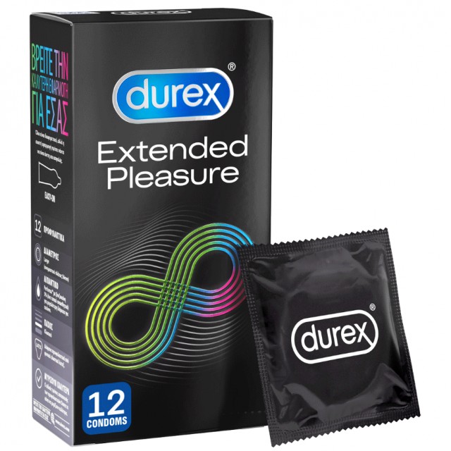 DUREX Extended Pleasure Προφυλακτικά Για Απόλαυση Παρατεταμένης Διάρκειας 12τμχ