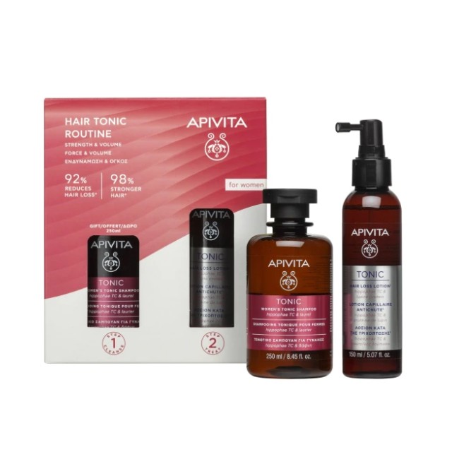 Apivita Πακέτο Hair Tonic Routine for Women Hair Loss Lotion 150ml & Δώρο Tonic Shampoo 250ml