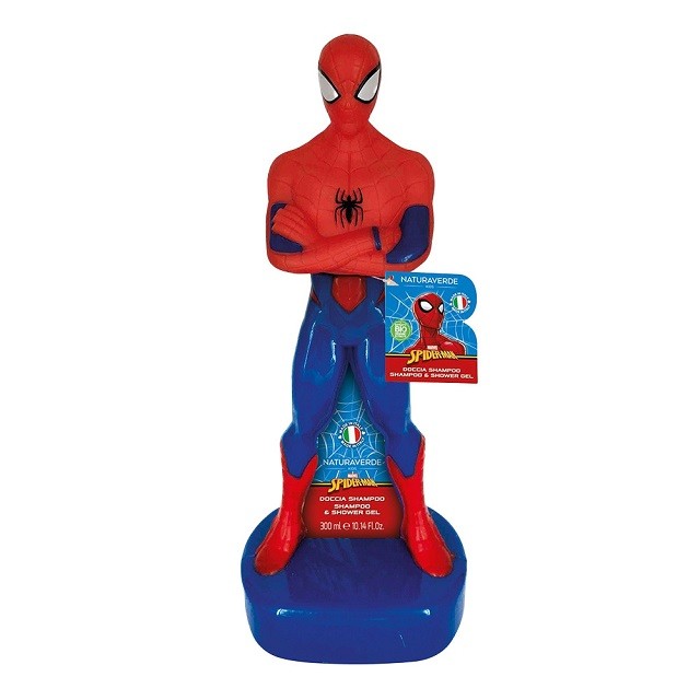 Naturaverde Kids Disney Spiderman Shampoo & Shower Gel Βιολογικό Παιδικό Αφρόλουτρο & Σαμπουάν με Βρώμη 300ml