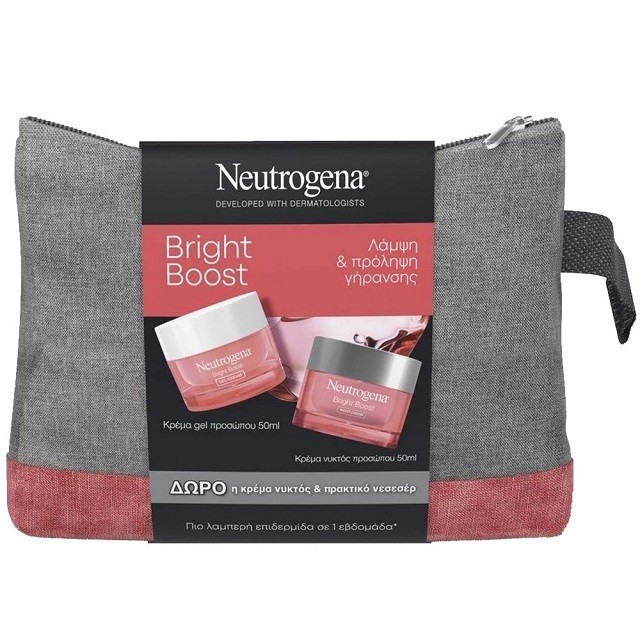 Neutrogena Promo Bright Boost Για Λάμψη & Πρόληψη Γήρανσης Με Κρέμα-Gel Προσώπου, 50ml & Δώρο Κρέμα Νυκτός, 50ml & Νεσεσέρ