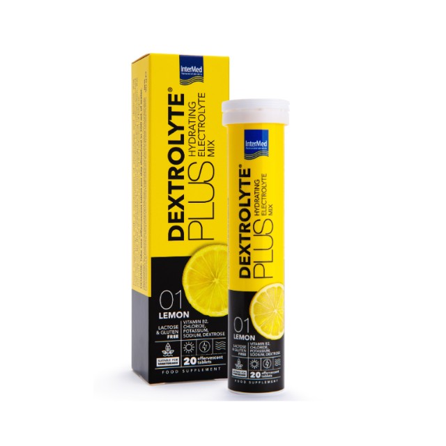 Intermed Dextrolyte Plus Hydrating Electrolyte Mix Lemon 20  Αναβράζοντα Δισκία