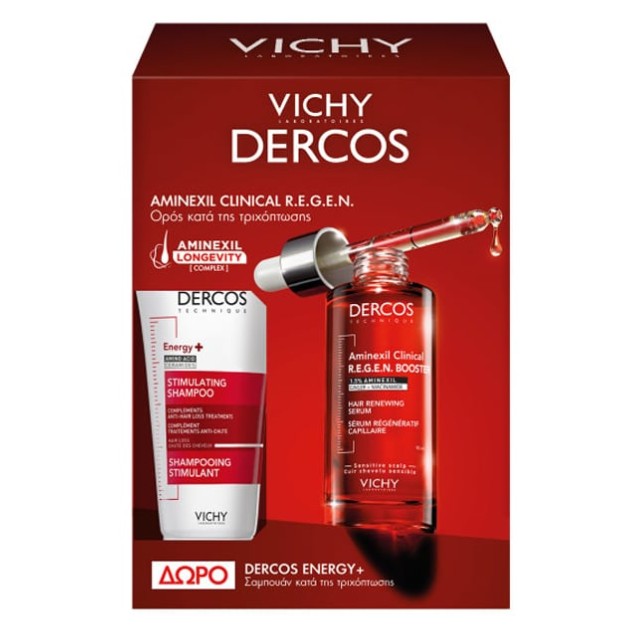 Vichy Πακέτο Dercos Aminexil Clinical R.E.G.E.N. Booster 90ml & Δώρο Energy+ Stimulating Shampoo 50ml