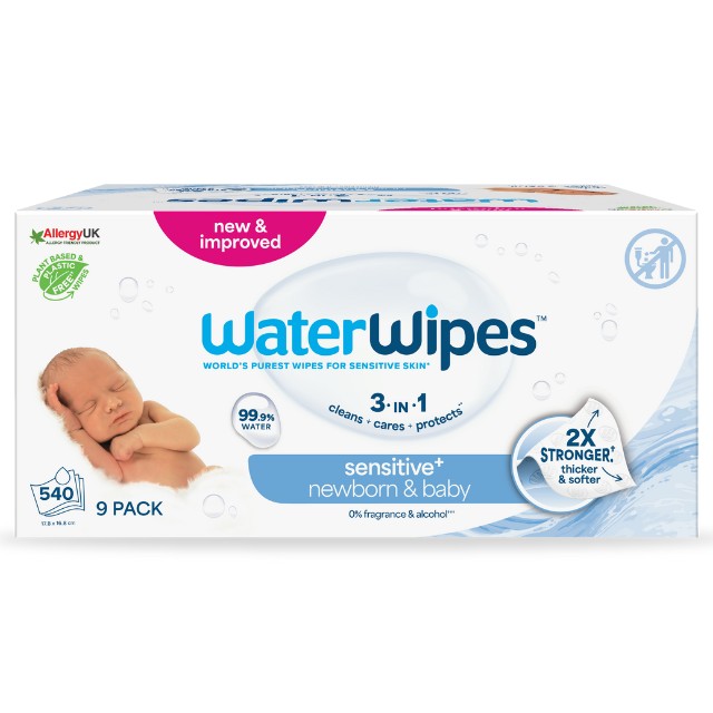 WaterWipes Πακέτο Μωρομάντηλα με 99.9% Νερό & 0.01% Εκχύλισμα από Σπόρους Γκρέιπφρουτ 9x60 Τεμάχια
