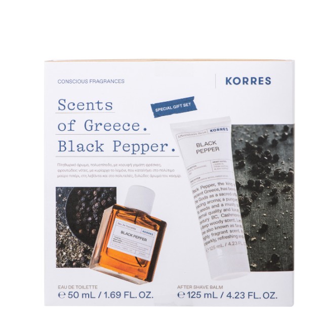 Korres Scents of Greece Πακέτο Black Pepper Eau De Toilette 50ml & After Shave Balm 125ml