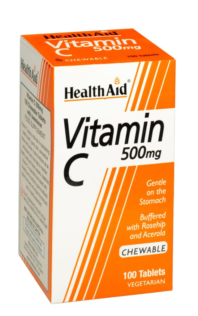 HEALTH AID Vitamin C 500mg Συμπλήρωμα Διατροφής για Τόνωση, Ενίσχυση Ανοσοποιητικού Συστήματος, 100chew.tabs