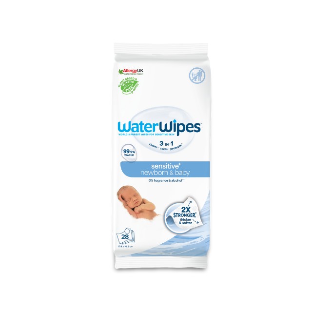 WaterWipes Μωρομάντηλα με 99.9% Νερό & 0.01% Εκχύλισμα από Σπόρους Γκρέιπφρουτ 28 Τεμάχια