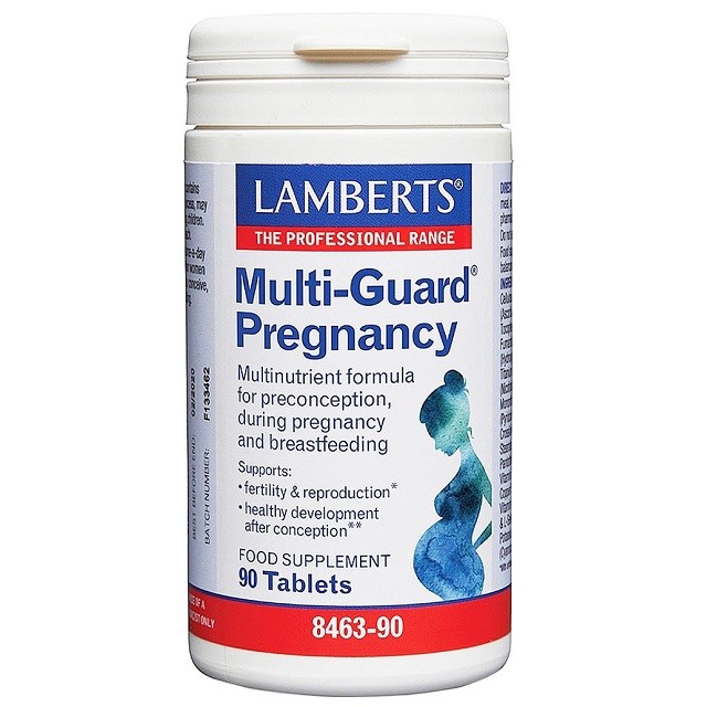 Lamberts Multi Guard Pregnancy Συμπλήρωμα Διατροφής Πολυβιταμινών, Μετάλλων & Ιχνοστοιχείων, 90 Ταμπλέτες (8463-90)