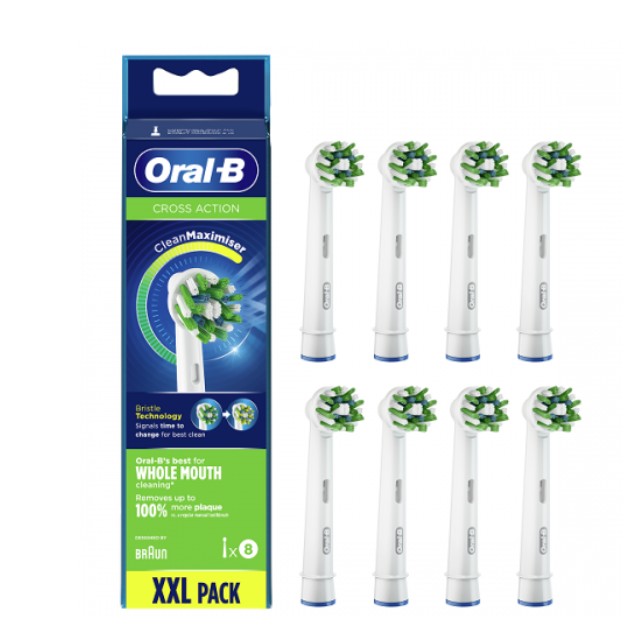 Oral-B Cross Action CleanMaximizer Ανταλλακτικές Κεφαλές για Ηλεκτρική Οδοντόβουρτσα 8τμχ