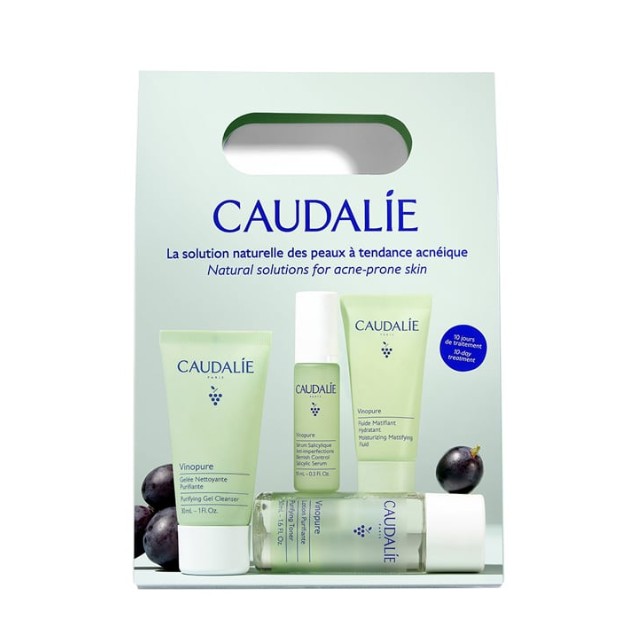 Caudalie Πακέτο Vinopure Gel Cleanser 30ml & Toner 50ml & Serum 10ml & Fluid Matifiant 15ml