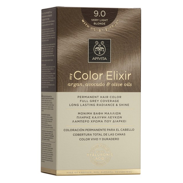 APIVITA My Color Elixir No 9.0 Βαφή Μαλλιών Μόνιμη Ξανθό Πολύ Ανοιχτό