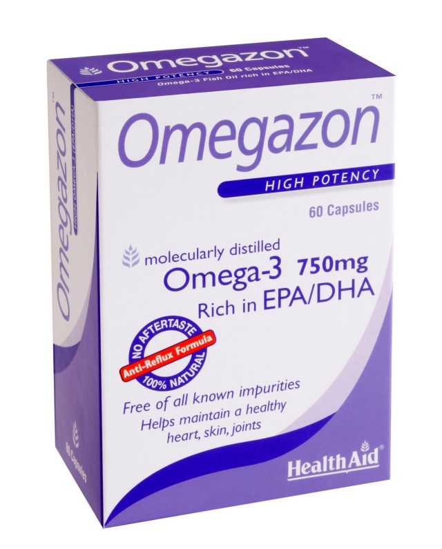 HEALTH AID Omegazon Omega-3 750mg  Ιχθυέλαιο με Ωμέγα 3 Λιπαρά Οξέα, 750mg 60caps