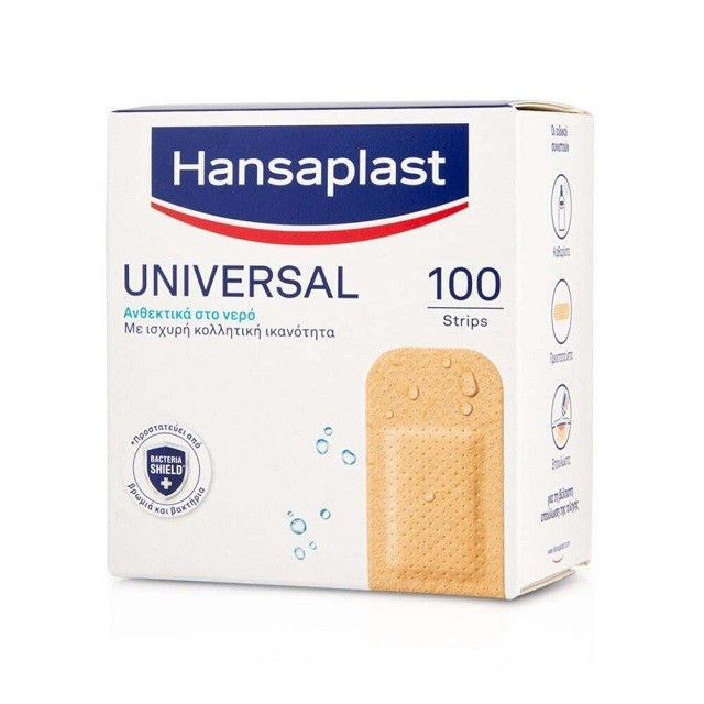 Hansaplast Universal,Επιθέματα Ανθεκτικά Στο Νερό,(30mm x 72mm), 100τμχ
