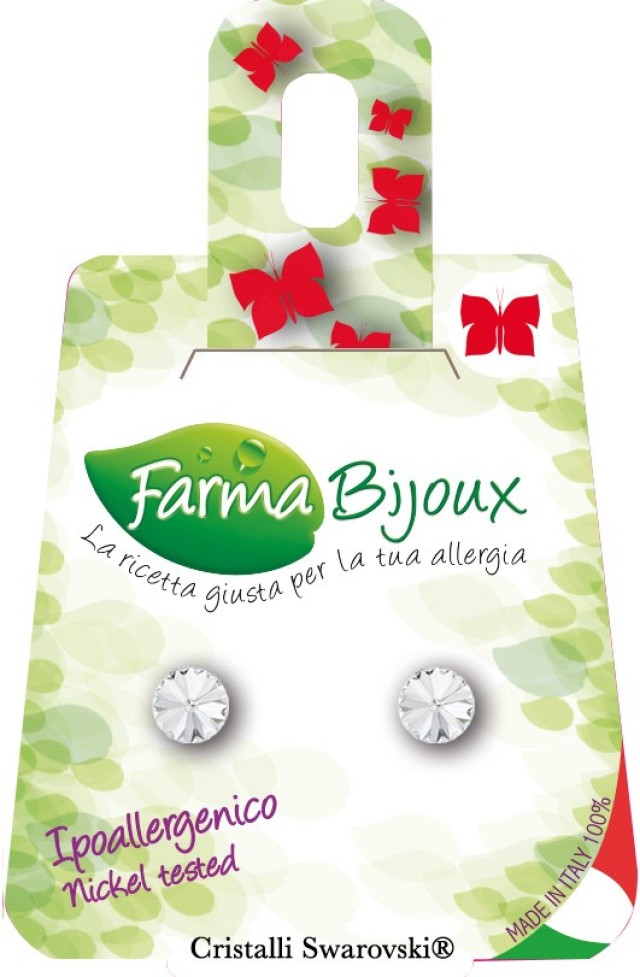 FARMA BIJOUX Σκουλαρίκια Υποαλλεργικά με κρύσταλλο, Rivolo Crystal 17C01, 5.3mm 1 Ζευγάρι