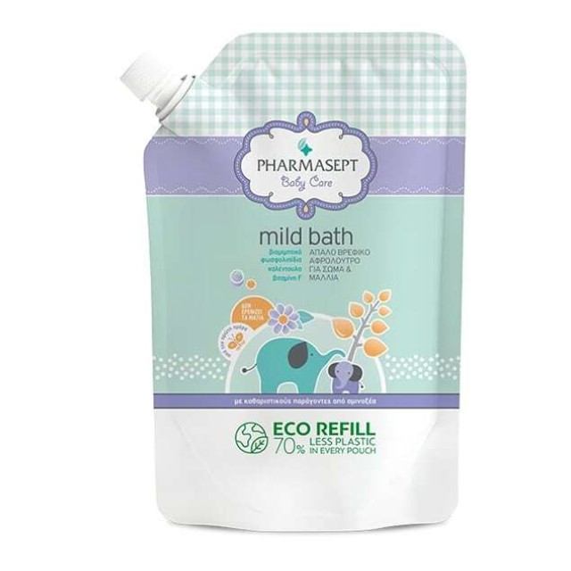 Pharmasept Baby Care Mild Bath Refill Ανταλλακτικό Βρεφικό Αφρόλουτρο για Σώμα & Μαλλιά 900ml